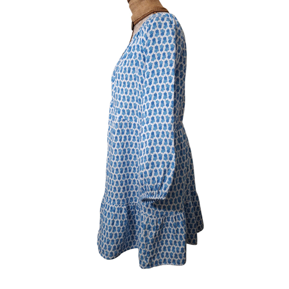 Vineyard Vines‎ Seastitch Block Printed balloon sleeve Dress with pockets L - Picture 5 of 8